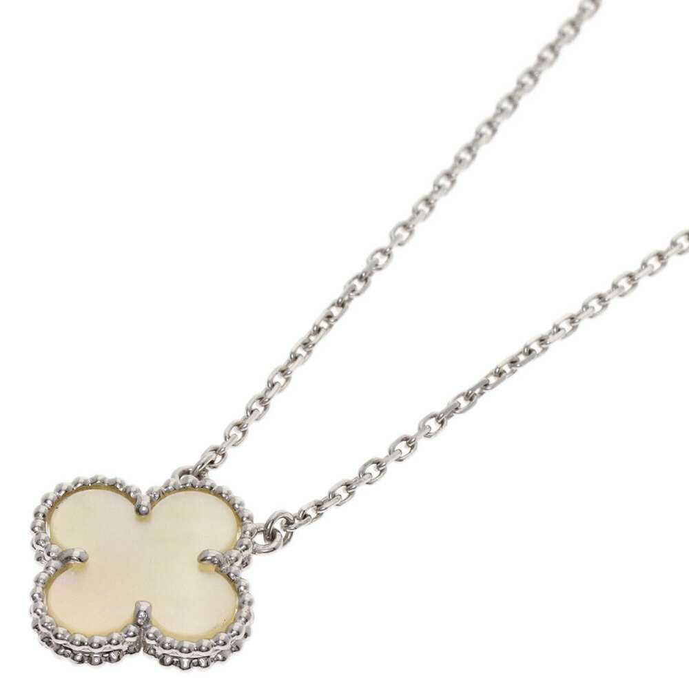 Van Cleef & Arpels Vintage Alhambra White Shell Necklace, 18K Gold, Women's.